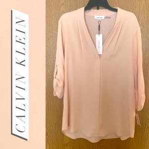 *NEW* Calvin Klein Blush V-Neck Blouse